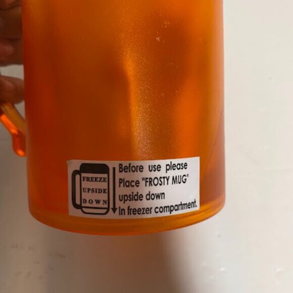 Harley-Davidson Frosty Freezer Mug Orange Plastic Double Wall Beer Stein - Picture 5 of 9